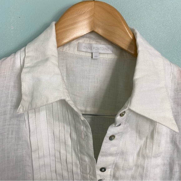 Anne Fontaine Linen Off White Mini Dress Muguette Sz 40 - Picture 2 of 9